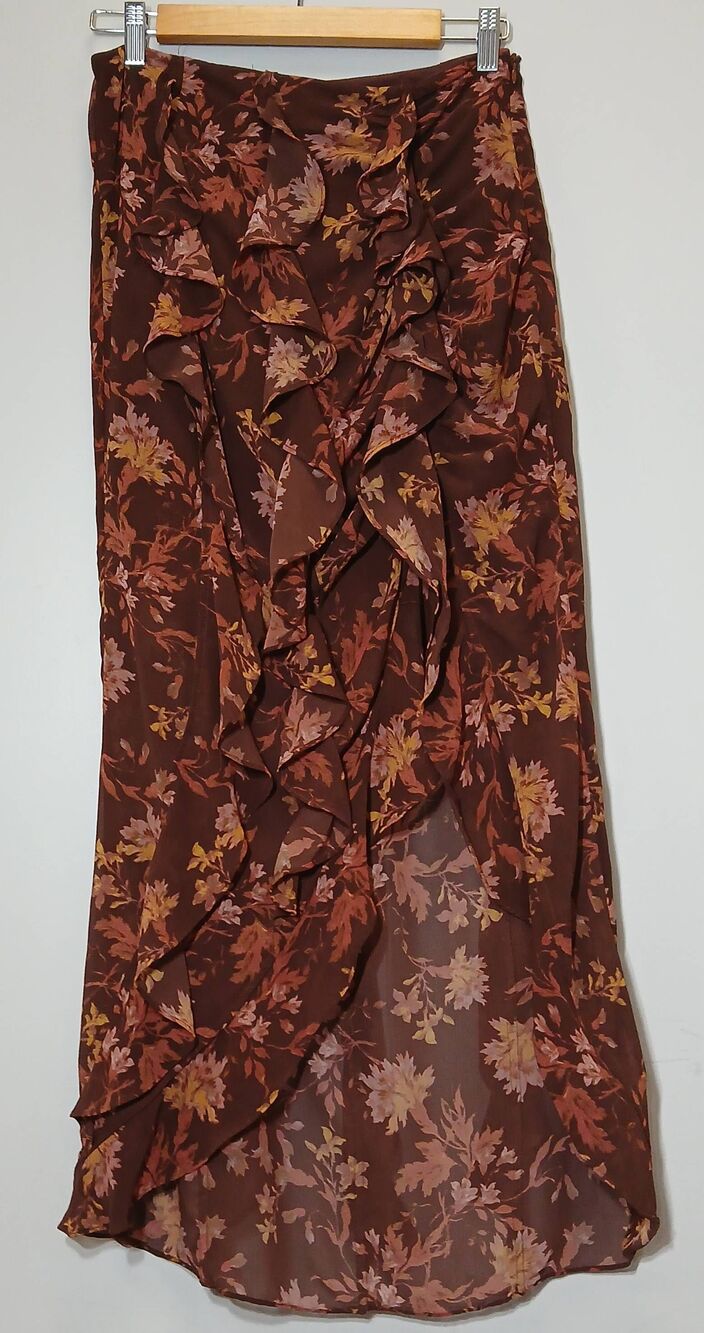 Free People womens size 4 small red brown maxi skirt boho Coastal fairy gypsy